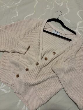 Old Navy Women's Cream Button-Down Ribbed Cardigan
